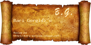 Bari Gorgiás névjegykártya